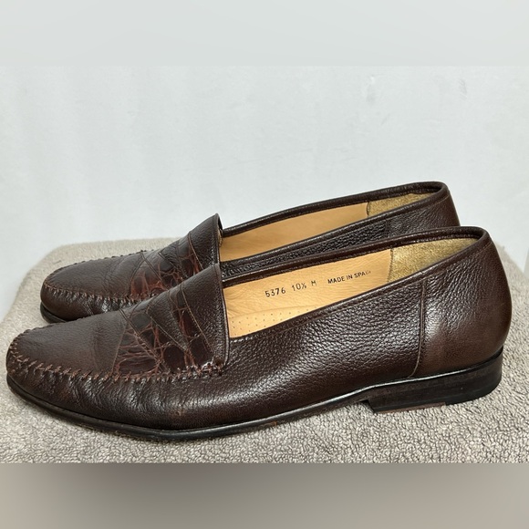 MAGNANNI Made in Spain Vintage Brown Crocodile Loafer Vero Cucio US Size 10.5 M main image 10